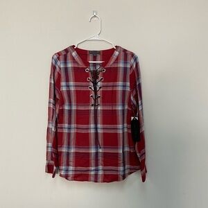 BNWT highline collective flannel look tee XS
